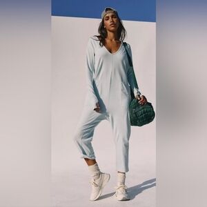 Free People Hot Shot Onsie Hoodie Arctic Snow NWT Cotton Size Small